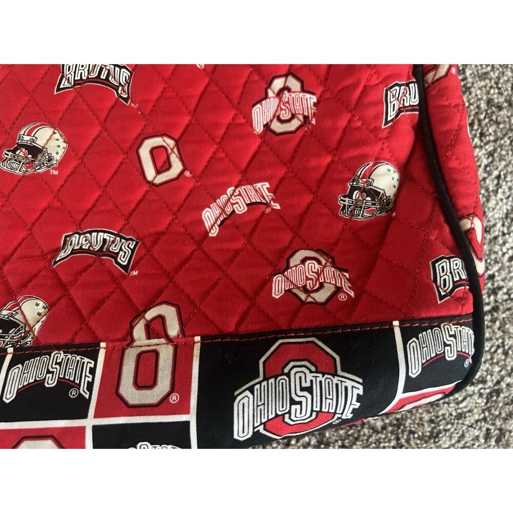 Vera Bradley Ohio State Buckeyes Quilted Duffel Bag Red Football Travel Weekend - Picture 3 of 7